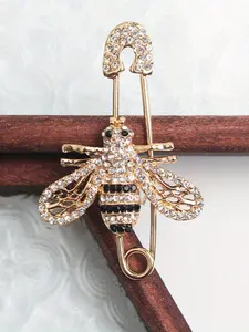 LYRA PIN Bee Brooch with Rhinestones, Hollow Out Bee Pin, Lapel Brooch for Coat, Suit, Scarf, Accessory, Gift for Friends, Cute Animal Pattern
