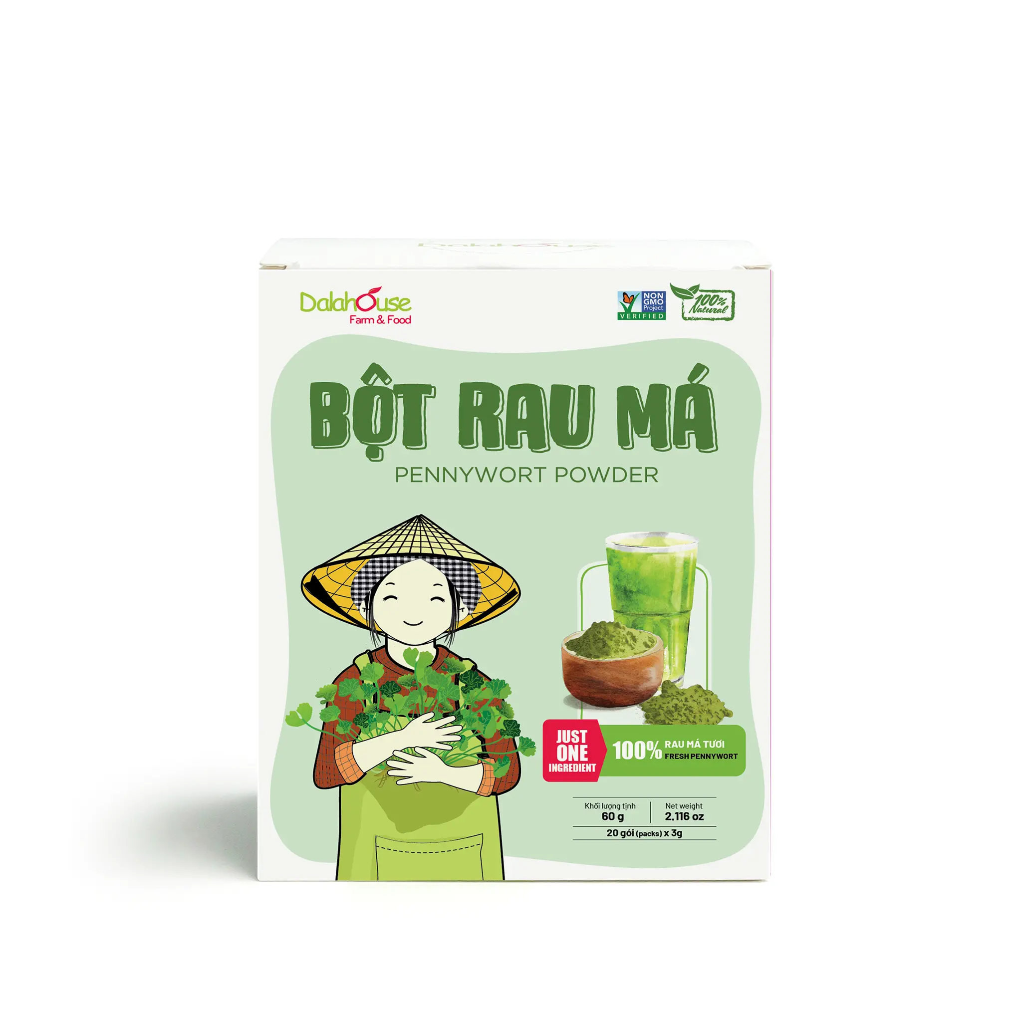DALA HOUSE PENNYWORT VEGGIE POWDER BỘT RAU MÁ NGUYEN CHAT 100%
