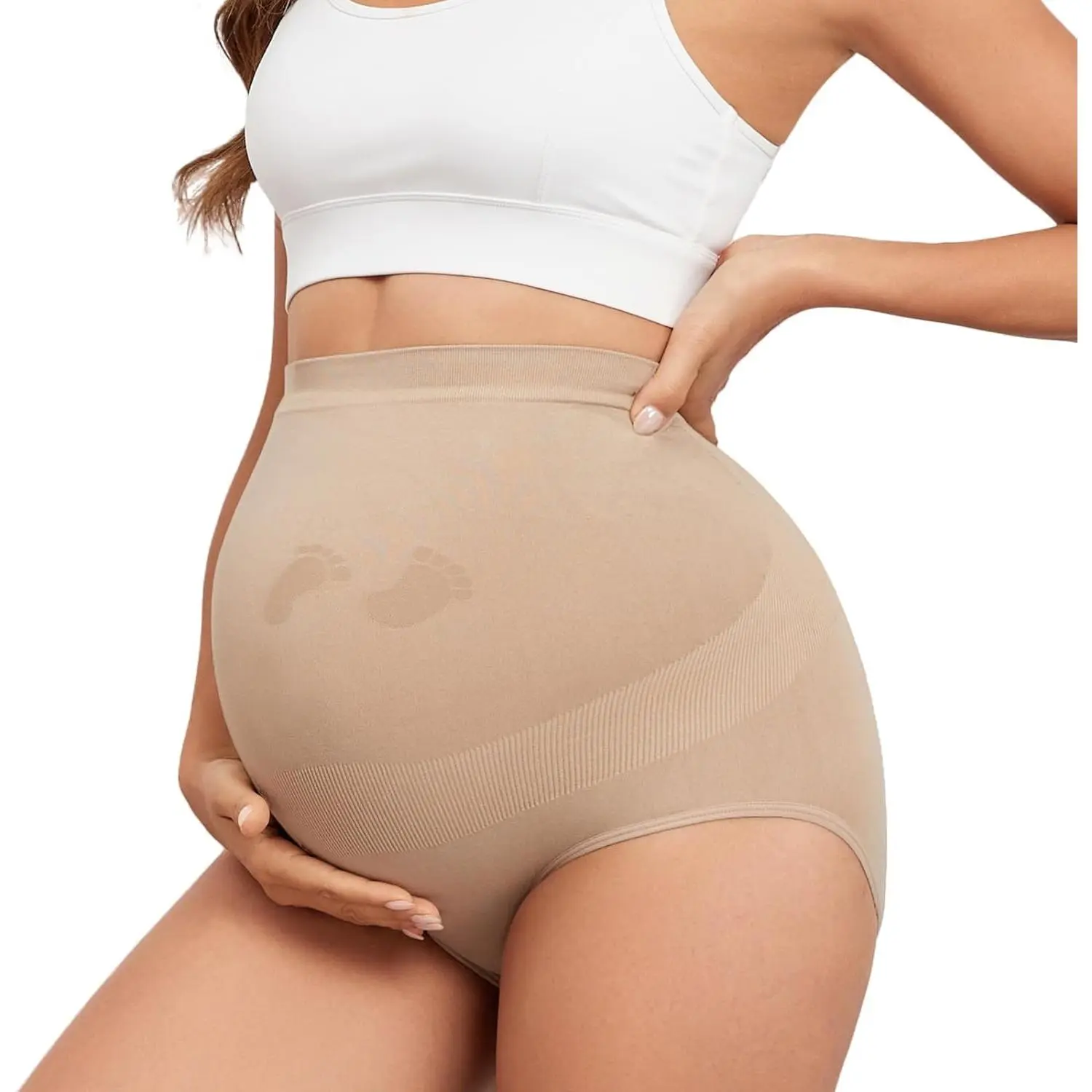 Maternity Underwear Seamless High Waisted Maternity Panties Over Bump Pregnancy Belly Support