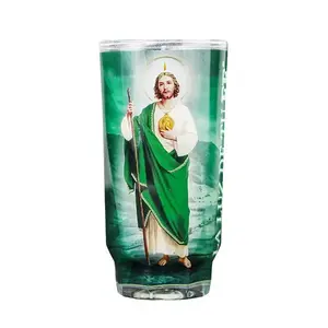 San Judas Tadeo Micheladita White Candle Cup Sml cup - Case - 12 Units