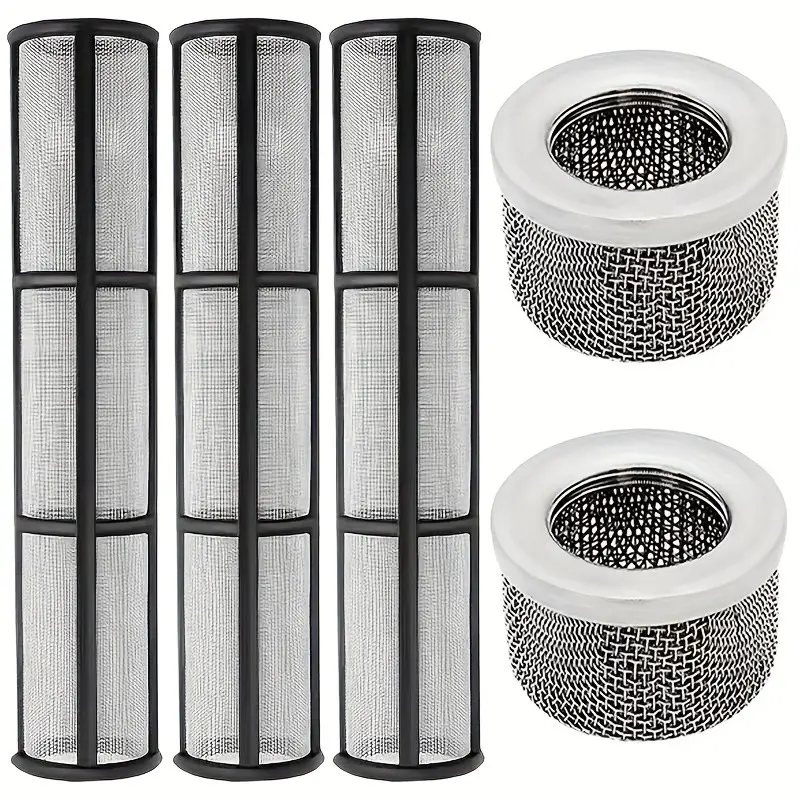 5-Piece Sprayer Filter Set, equipped with 2 Filter Spray Pumps and 3 Core Filters, for Graco 695 795 1095 1595 3900 5900 7900 Sprayers, High Efficiency, Durable