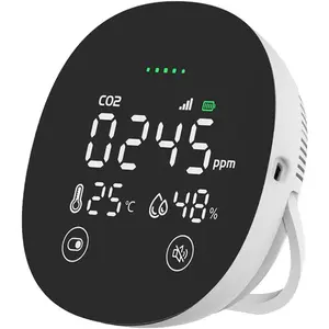 CO2 Detector, Carbon Dioxide Detector Temperature+Humidity & PPM Tester with NDIR Sensor, Portable Digital Tester for Home, Cars Travel Detector Portable