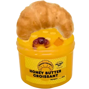 Honey Butter Croissant 8oz Slime Milky Clear Texture x Soy Wax Covered DIY Clay Scented Creme Brulee