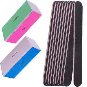 10 Nail Files + 2 Polishers Set, Dual-Sided Sand Strip, Durable Manicure Tools, 100-180 Grit, Four-Sided Polishing, Nail Care, Beauty Supplies