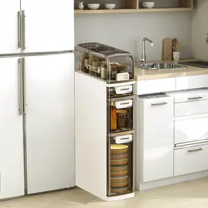 Garvee narrow bathroom cabinet plastic bathroom cabinet with wheels 4 drawers narrow side cabinet with toilet paper holder waterproof bathroom storage unit