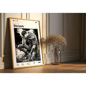 Berserk Anime Wall Art - Guts Dragonslayer Vintage Poster (No Frame)