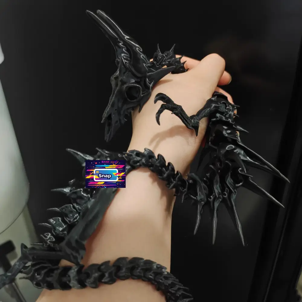 28in 3D Printed Articulated Dragon Skeleton Figurine - Realistic Bones, Spikes, Room Decor, Unique Gift for Fantasy Enthusiasts, 3D Printed Articulated Figurines Category Inclusion, Articulated Skeleton Figurines