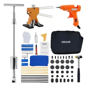 【Summervibes】VEVOR Dent Puller Kit,  , 61 PCS Paintless Dent Removal Kit with Golden Lifter, Slide Hammer T-Bar, Glue Gun, Auto Body Hail Damage Repair Remover Tools for Car Refrigerator Large Small Door Ding Repair