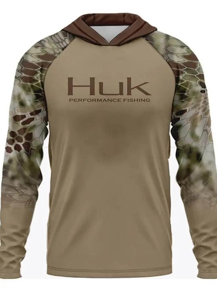 Men's Athletic Hooded Sun Shirt, Loose Fit Colorblock Pullover with Letters and Face Mask, Breathable Ice Silk for Fishing, Athletic Hooded Shirts, Unrestricted Movements, Outdoor Daily, Multi-Size, Quick Dry, Fishing Shirts, Activewear Athletic