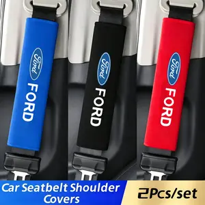 2pcs Car Seatbelt Shoulder Protectors, Simple High-End Design, Anti-Chafing, Suitable for Ford Models, Automotive Accessories