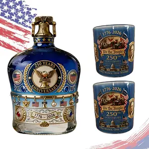 250th Anniversary Whiskey Bottle,250 Anniversary Whiskey Bottle,250th Anniversary Decanter, Whiskey Bottle, We The People America 250 Anniversary Heritage Reserve Whiskey Glass Bottles, Old Fashioned Father's Day for Liquor or Wine.