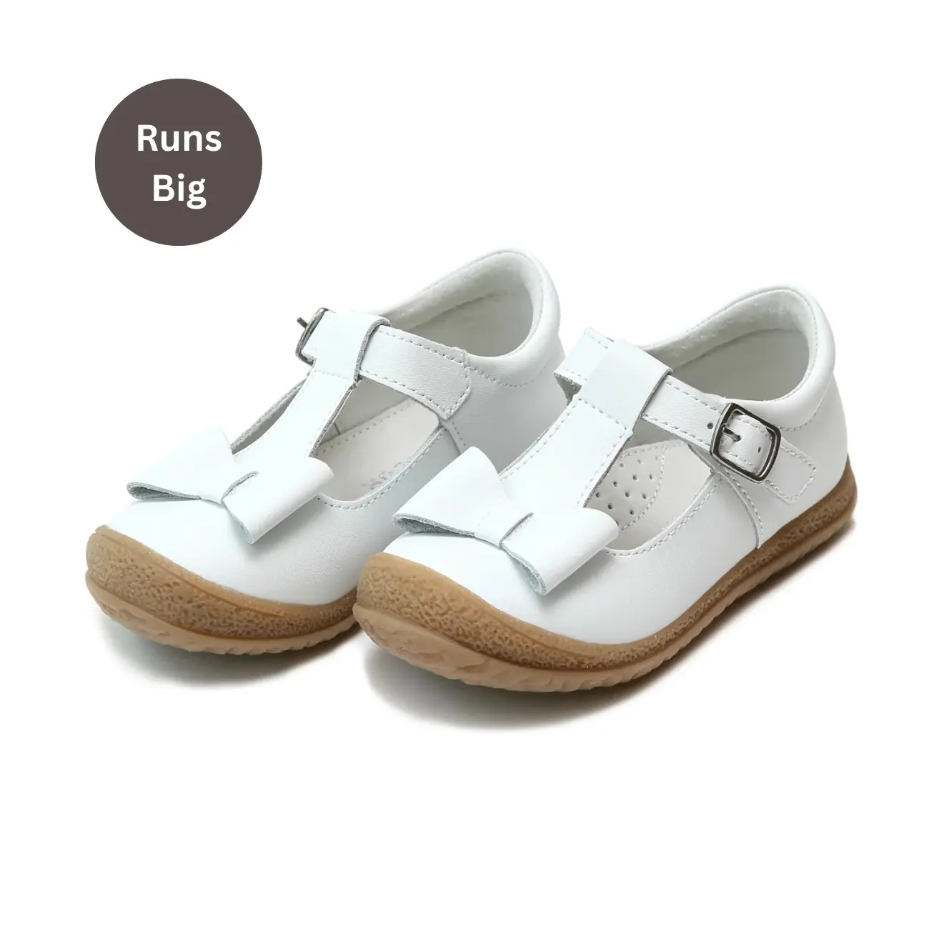 Emma Classic White Bow T-Strap Mary Jane
