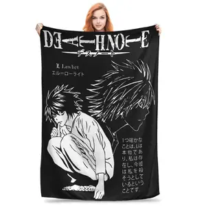 Death Note L Lawliet Flannel Throw Blanket, Cozy Soft Blanket for Couch  Reading Corner and Anime Fan Collection girly bedroom decor