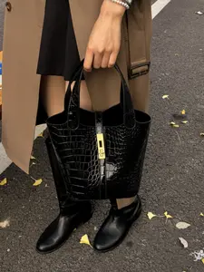 Fashion Versatile Women's Handbag Crocodile Pattern Design Bag, Stylish and Durable Material, Perfect for Daily Use