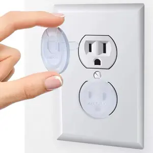 Outlet Plug Covers 15 Pack Clear PP Plastic Childproof Electrical Protector Safety Caps with Easy Release Concave Design