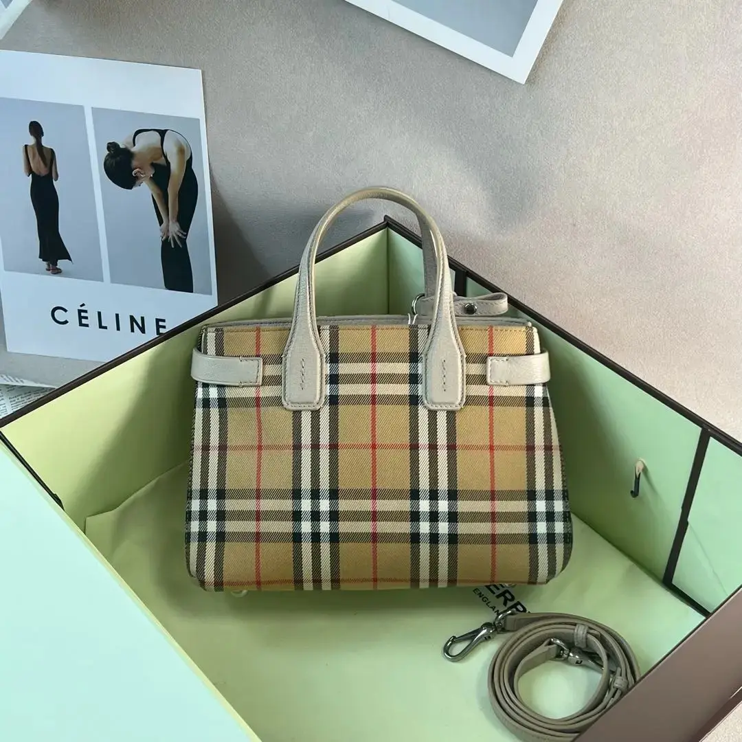 Pre-owned BURBERRY Banner Cream and Brown bag 0817betsy/C8358592001