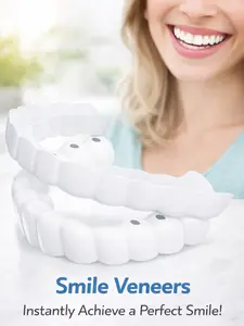 Comfort Fit 1-Min Smile! 【3 PACK】Soft Silicone Reusable Fake Teeth Men & Women - Cover Bad Teeth Temporary Snap-On Veneers