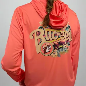 Buc-ee's Performance Coral Hoodie Shirt