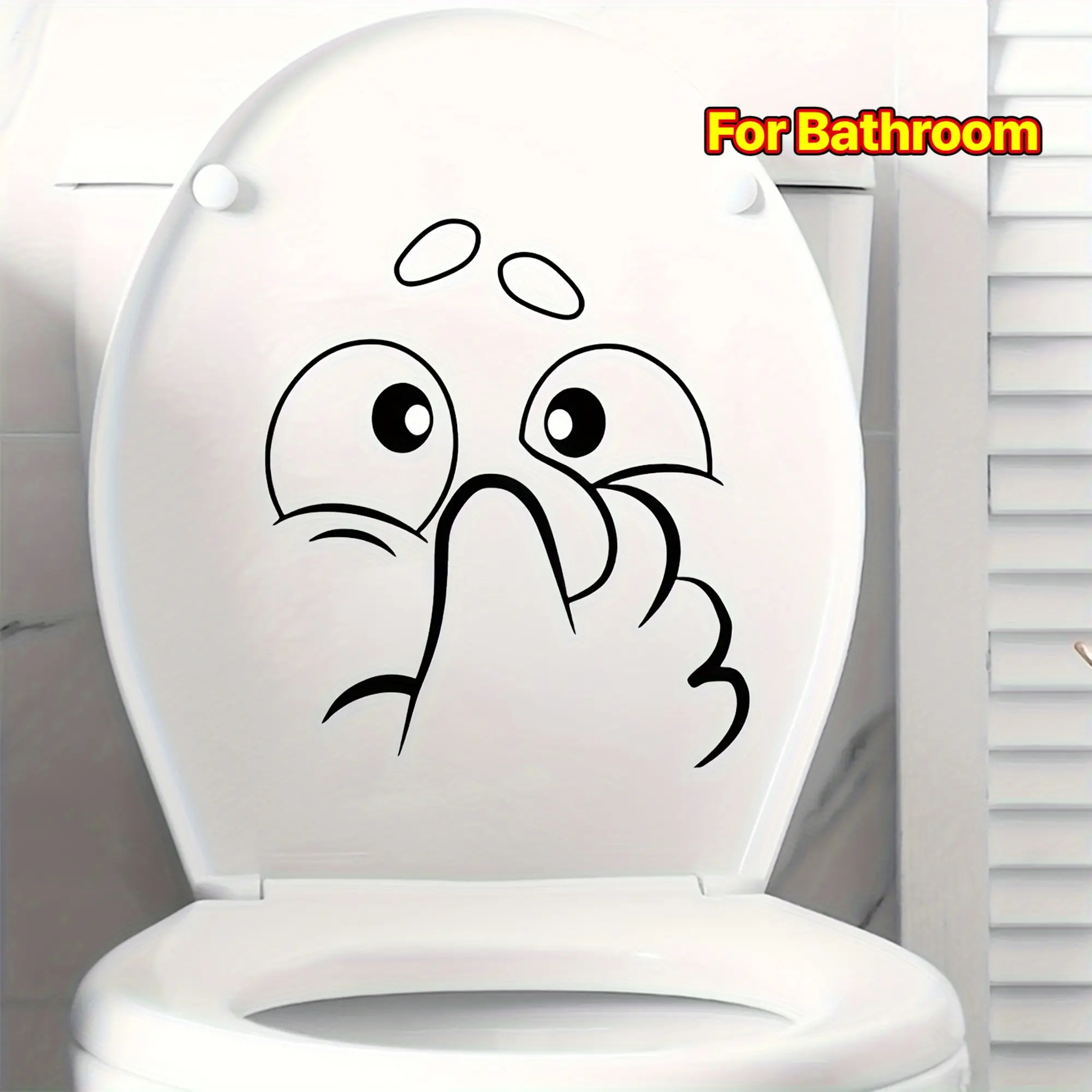 1PC Funny Humor Style Toilet Cover Nose Gesture Car Sticker, Funny Car Stickers, Suitable for Car Bodies, Motorcycle Side Panels, Personalized Decal for Funny Humor Culture and Personalized Attitude Enthusiasts