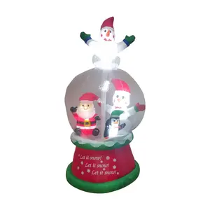 Northlight 6.75' Lit Inflatable Santa & Friends Snow Globe