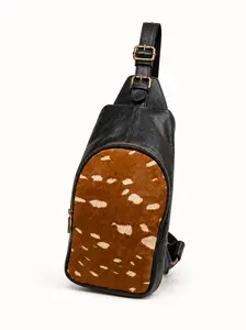 Journey On by Avian | Leather Bag | Printed Bag | Body Bag | Crossbody Bag | Cowhide Print Leather Bag | Essentials  | Multiple Compartments | Boho | Large Bag | Stylish Bag