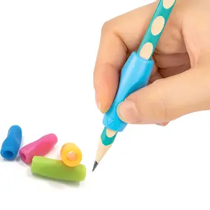 Ergonomic Silicone Grip Holders Set, Random Colors, Transparent Storage Box Included, Ideal for Pencil Gripping Training & Posture Correction, Ergonomic Design