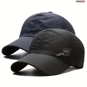 2PCS Quick Dry Mesh Baseball Caps for Men and Women, Breathable Adjustable Summer Sun Hats, Lightweight Outdoor Sports Caps for Fishing, Hiking, Running, Travel and Daily Wear