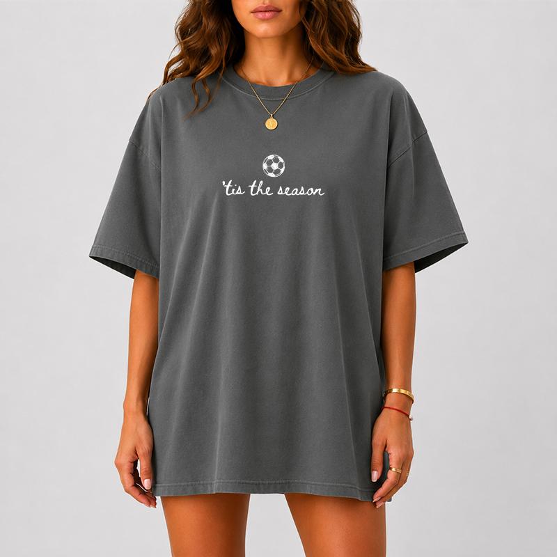 Comfort Colors ‘Tis the Season Football Shirt, Minimalist Football Graphic Tee, Cute Game Day Shirt