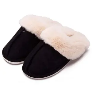 Women's Slippers Fuzzy Warm Slip-on Fluffy Bedroom House Shoes Suede Cozy Plush Indoor & Outdoor Winter