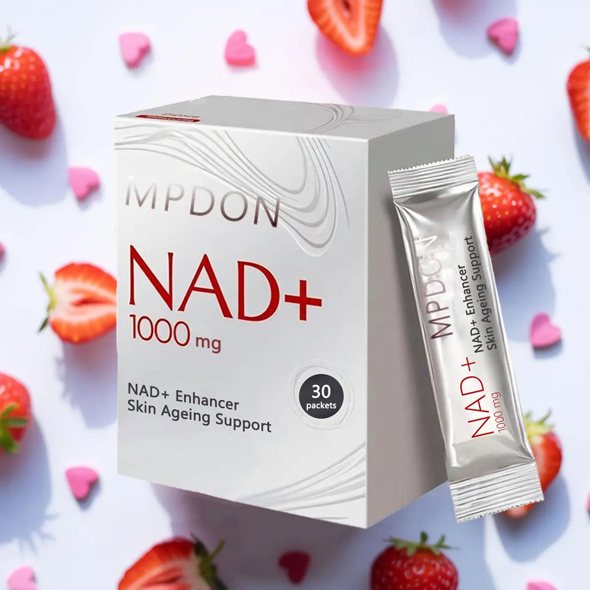 Sugar-Free 1000mg NAD+ Vitamin Supplement Organic Blend - 30 Packs Berry-Flavored Powder Liquid Drink with Nicotinamide Riboside, Resveratrol, PQQ, Beauty Products for Adults’ Cellular Energy & Body Health, Supplement Mix