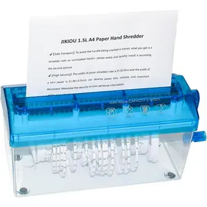 Standard A4 Paper Hand Shredder Portable Paper Shredder Manual Shredder Documents Paper  Tool  Office Desktop Stationery Blue