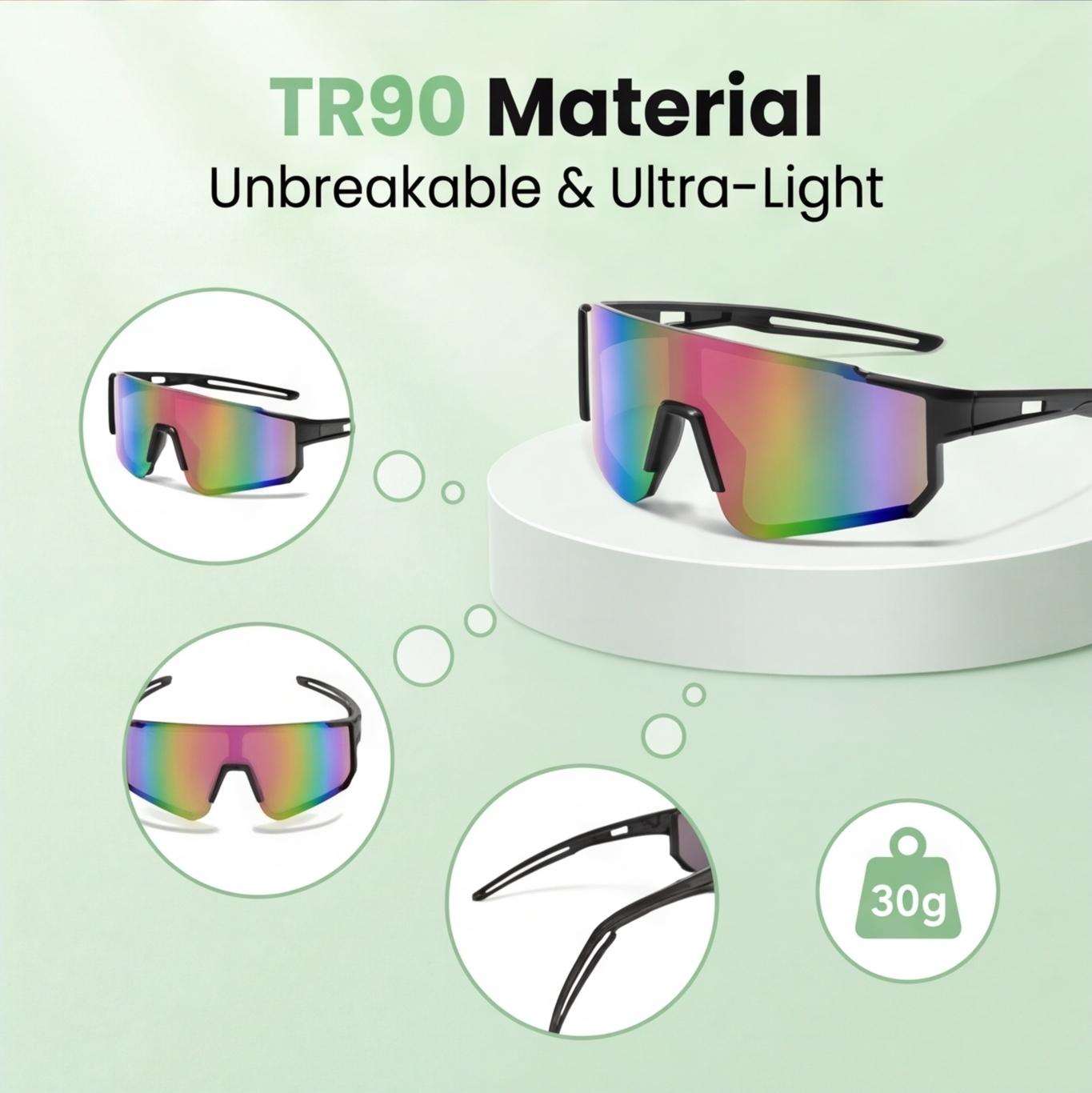 Men's and women's safety protective glasses, featuring anti-fog and scratch-resistant surround lenses, adjustable temple and nose pads - certified protective glasses by ANSI Z87, with 100% UV protection function.