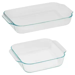 Basics Glass Bakeware Set Value Pack, Set of 2 - Perfect for Baking and Cooking Kitchen Oven