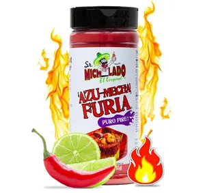 Mexgrim Fuego Powder Dust, Sr.Michelado Hot Chilli Lime 285g.Perfect For Potato Chips, Wing Seasoning, Popcorn, Corn, Fruit & Chamoy Pickle Kit.Polvo De Fuego, Tiktok Trend Items Set Includes Sticker
