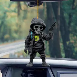 Creative Skull Design Car Interior Decoration, Cute Skull Car Hanging Ornament, Car Rearview Mirror Pendant, Car Interior Accessories for Car, Home, Office
