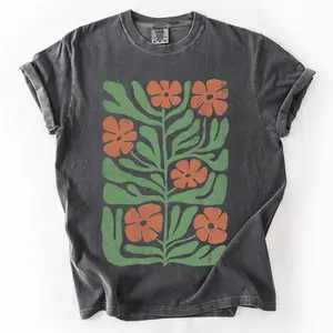 Terracotta Flower Botanical, Vintage Boho, Nature, Comfort Colors T-Shirt