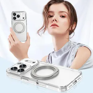 360° Magnetic Stand Phone Case Compatible with iPhone 17 16 15 14 13 Pro Max, Rotatable Flexible Ring Holder Phone Cover for Men Women, Compatible with MagSafe, Shockproof & Anti-scratch, Anti-Yellowing Phone Cases,for iPhone 17 Pro Max