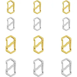 Double Opening Necklace Shortener Clasps, Gold and Silver, Stainless Steel S-Lock Jewelry Connectors (3S+3M/Gold+3S+3M/Silver)