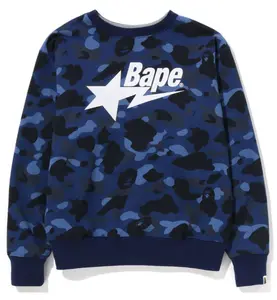 Bape 4Way Relaxed Fit Camo Bapesta Crewneck Sweater Size XL