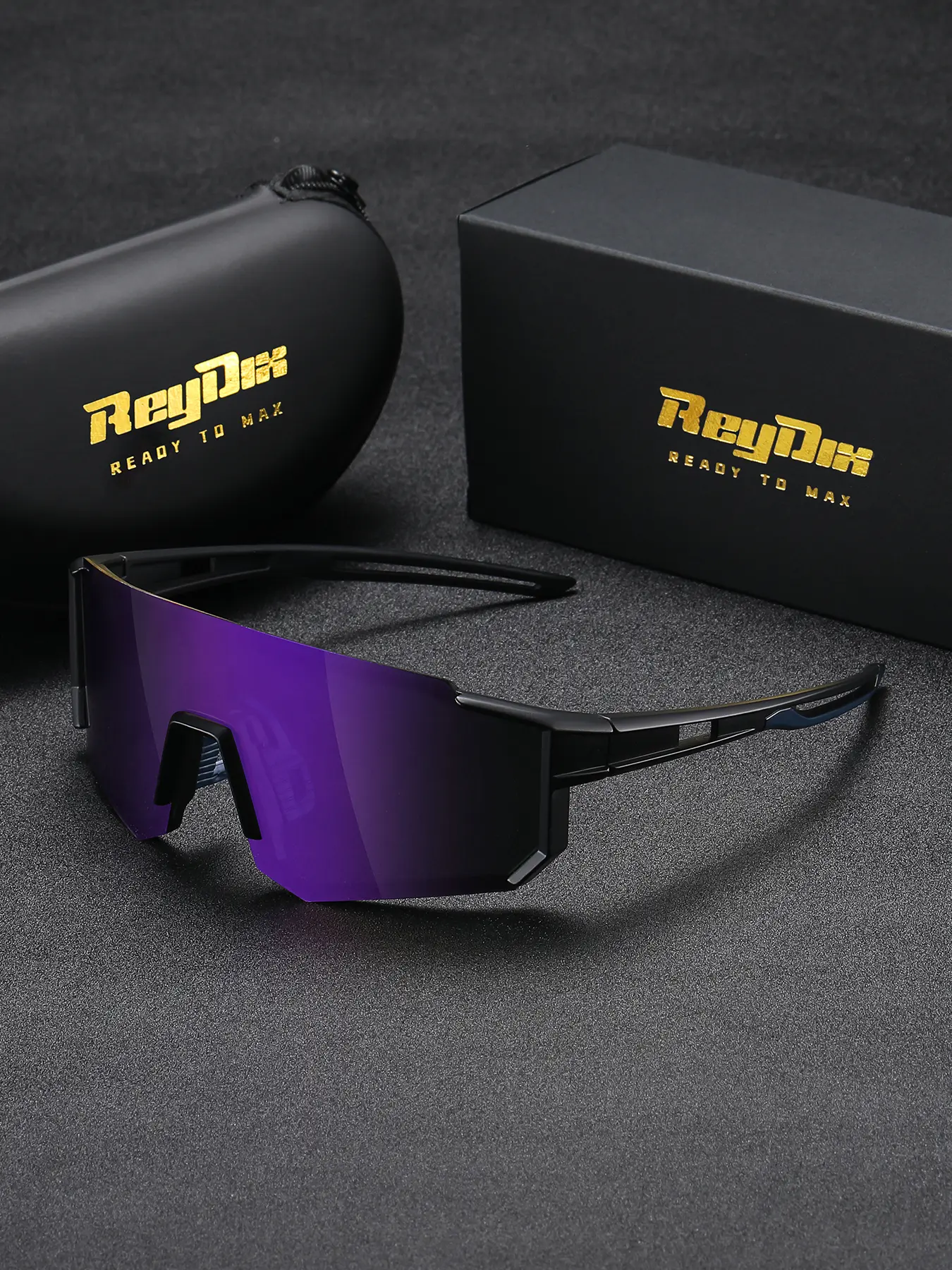 ReyDix 1 Piece Unisex Half Frame Sunglasses, Lightweight Durable Sunglasses, Trendy Square Sunglasses, Polarized Framed Square Sunglasses UV400, Eye Catching Colors, Summer Sunglasses