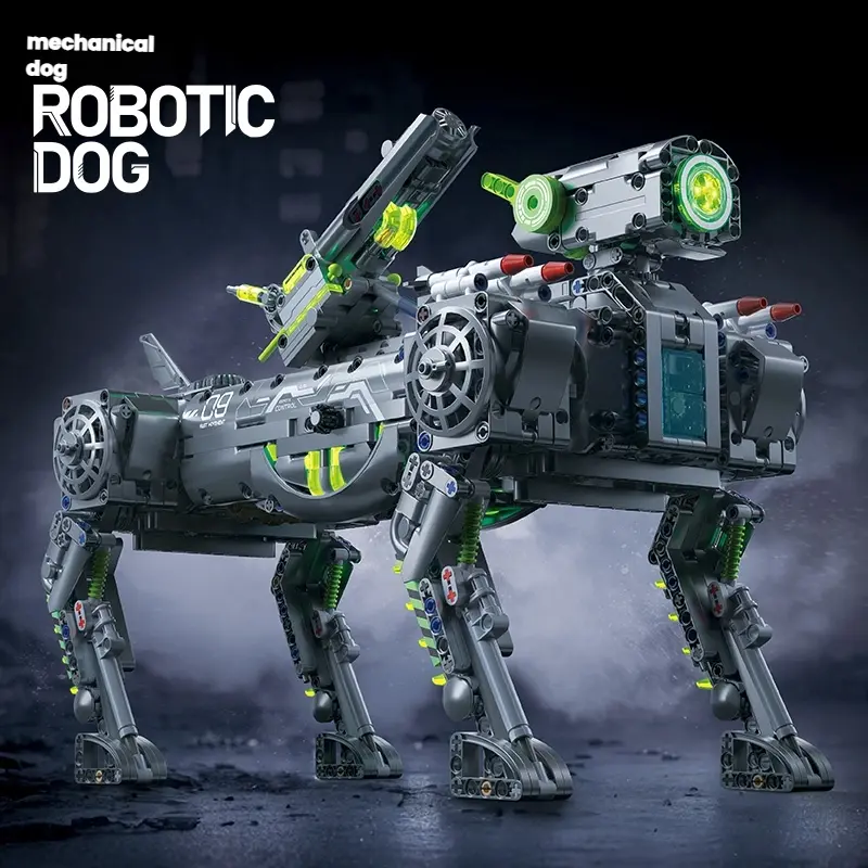 Premium 1609 PCS Robot Dog Building Blocks Kit - Power Version RC Robotic Pet with Mechanical Transmission, STEM Construction Toy Gift for Kids Teens Adults Boys Girls