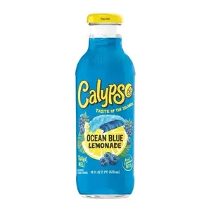 Calypso Ocean Blue Lemonade 16 oz Bottle - Real Lemon Bits, Taste of the Islands, Blue Raspberry Flavor, Blueberry Flavor - Beverage, Fruit canned cockails