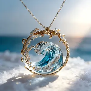 Stackable Wave Necklace! Adjustable Chain Design, Perfect Gift for Birthdays, Anniversaries & Beach Trips