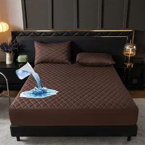 2pcs/3pcs Waterproof Mattress Protector Set, Elastic Fit Sheet, Diamond Pattern Design, Polyester & PU Material, Noise-Free
