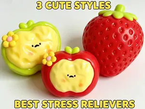 Realistic Cream Apple/Green Apple/Strawberry Slow-Rebound Creative Finger Stress Relief Trainer