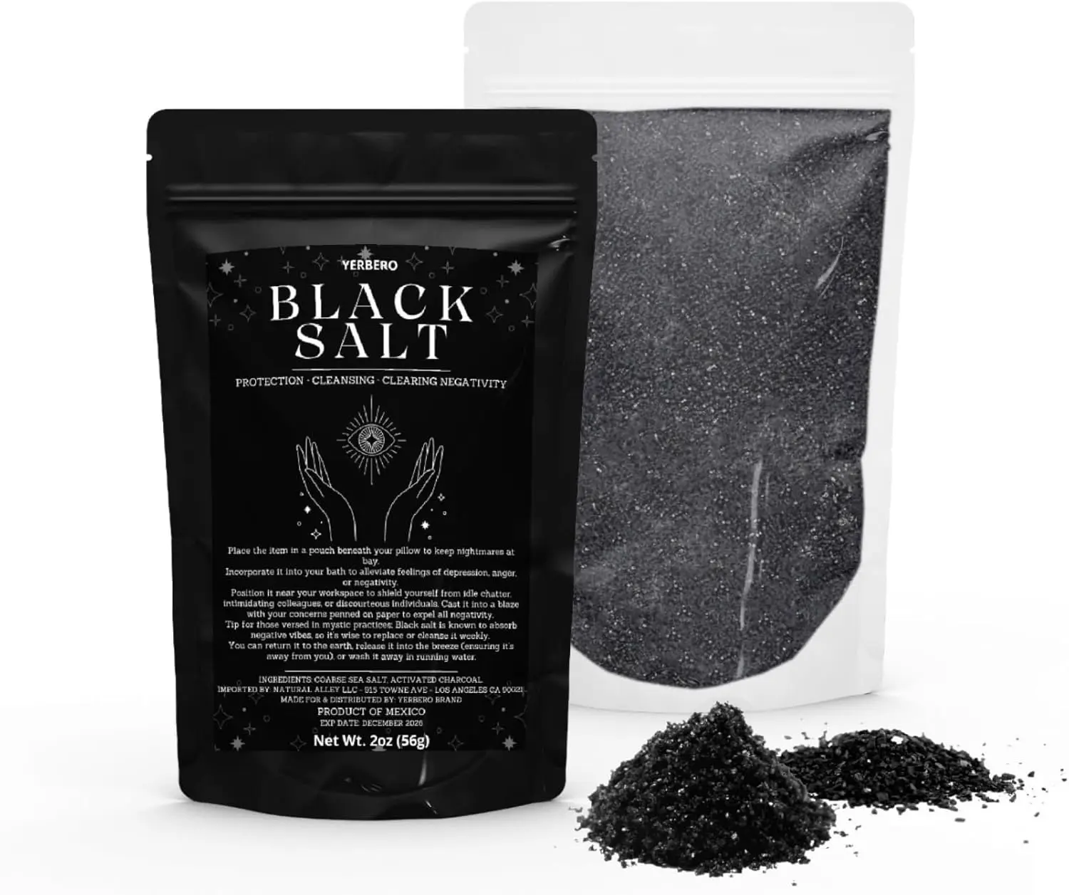 Yerbero - Black Salt for Protection 2oz (56g) - Sal Negra - Essential Wiccan & Witchcraft Supplies for Rituals, Spells, and Purification - Premium Sal Negra for Brujeria, Spiritual Cleansing.