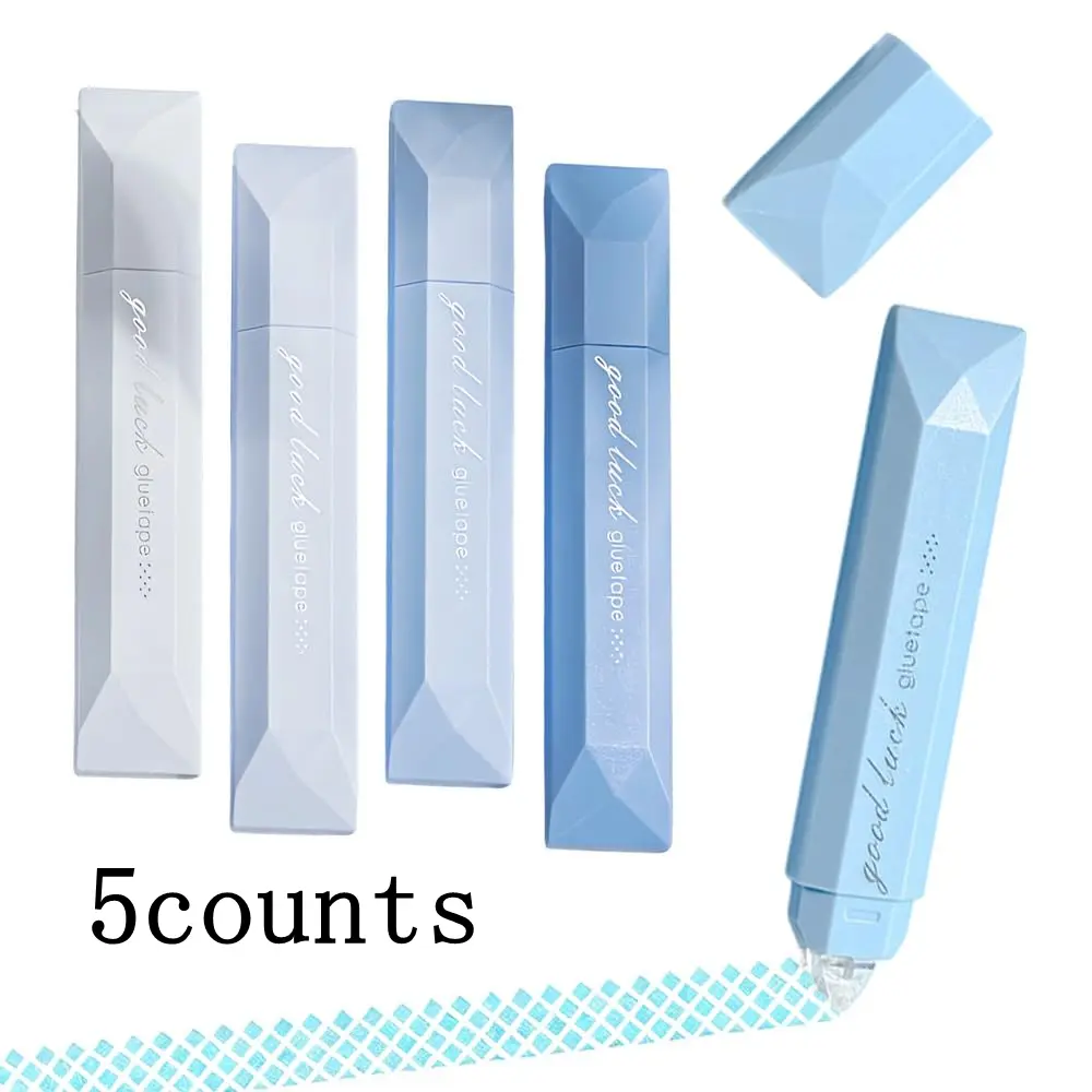 5-Pack Dual-Sided Tape Rolls, Adhesive Pen, Office Glue Strip, Adhesive Strips, Double Sided Adhesive, Ideal for Scrapbooking, Gift Wrapping, Photo Framing, School Supplies