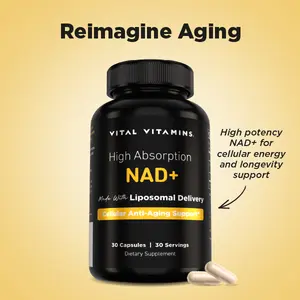 NAD Supplement - NAD+ (Nicotinamide Adenine Dinucleotide) for Men & Women - Made with Liposomal Delivery - Cellular Anti-Aging Support, Energy, Focus - 30-Day Supply
