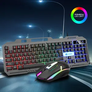 Wireless USB Illuminated Metal Panel Keyboard & RGB Backlit Mouse Set, Ergonomic Design, Durable Structure, Desktop Laptop Peripherals