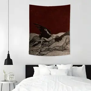 Fallen Angel Pattern Tapestry, Aesthetic Wall Hanging Decor, Polyester Tapestry for Bedroom Home Office Decor, Home Decor Accessories